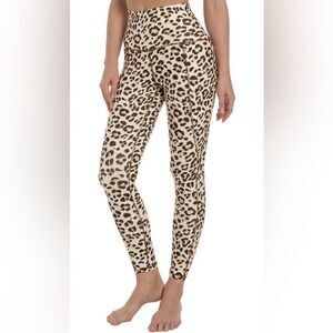 Women’s High Waist Yoga Full Length Pants With Pockets In Leopard Size XS NWT